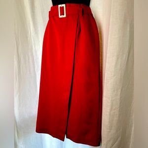 ✨ Authentic Vintage ✨ 70s Velveteen Wrap High Waist Skirt w/  Belt